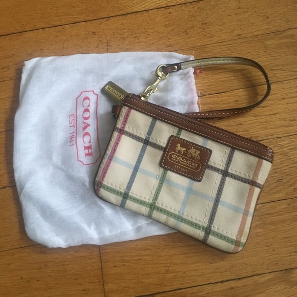 Small plaid Coach wristlet - Picture 1 of 3